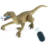 RC Dinosaur Toys RC Electric Walking Jurassic Dinosaur Simulation Velociraptor Toy With LED Light And Roaring - Color : S-Brown